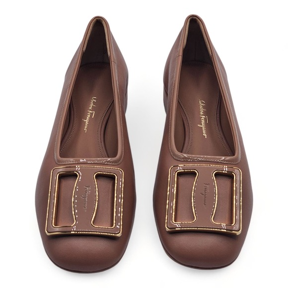 Salvatore Ferragamo Myrna Leather Embellished Ballet Flats 9.5 $695 - Picture 4 of 11